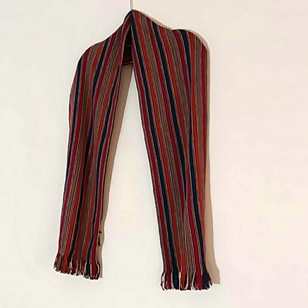 Missoni Italy scarf wool knit stripe multico nwot